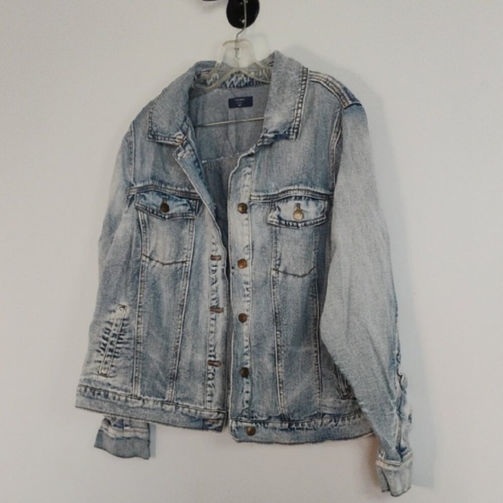 KAARI BLUE Faded Stone Washed 100% Cotton Denim Jacket- Casual Retro Rockstar